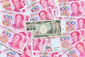 japansk yen och kinesisk rmb foto