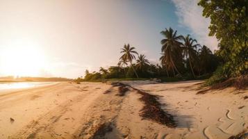 tropisk paradis eller kokos handflatan strand eller vit sand lagun foto