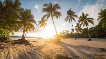 tropisk paradis eller kokos handflatan strand eller vit sand lagun foto