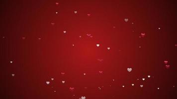 röd hjärta kärlek konfettis. hjärtans dag vinjett underbar bakgrund. foto