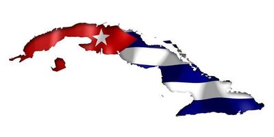 kuba - Land flagga och gräns på vit bakgrund foto