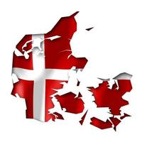 Danmark - Land flagga och gräns på vit bakgrund foto
