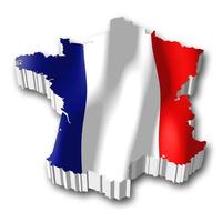 Frankrike - Land flagga och gräns på vit bakgrund foto