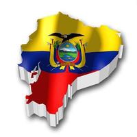 ecuador - Land flagga och gräns på vit bakgrund foto
