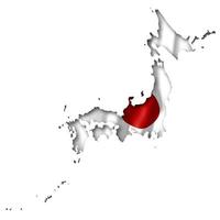 japan - Land flagga och gräns på vit bakgrund foto