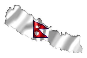 nepal - Land flagga och gräns på vit bakgrund foto