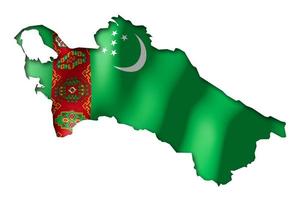 turkmenistan - Land flagga och gräns på vit bakgrund foto