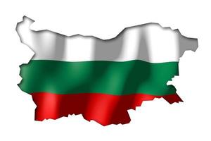 bulgarien - Land flagga och gräns på vit bakgrund foto