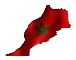 marocko - Land flagga och gräns på vit bakgrund foto