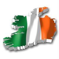 irland - Land flagga och gräns på vit bakgrund foto