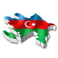 azerbaijan - Land flagga och gräns på vit bakgrund foto