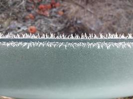 frost på frysta bil glas foto