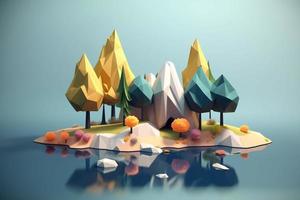 hus hemstad lowpoly 3d ai foto