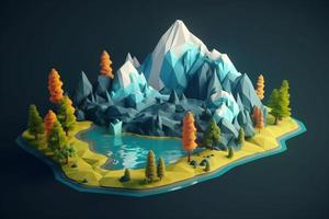 hus hemstad lowpoly 3d ai foto