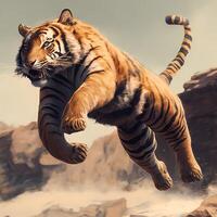 tiger djur- illustration ai genererad foto