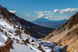 fumaroles i de krater vulkan foto