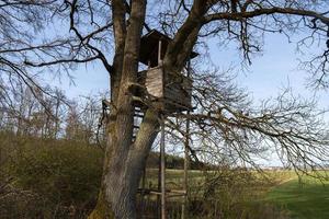 jägare hus trä- utomhus- Hem jägare byggnad foto