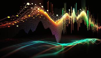 generativ ai, stock marknadsföra Diagram rader, finansiell Graf på teknologi abstrakt bakgrund representera finansiell kris, finansiell härdsmälta. teknologi begrepp, handel marknadsföra begrepp. foto
