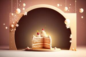gott barns födelsedag kaka. illustration ai generativ foto