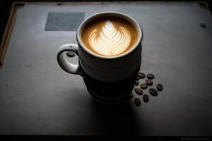 en kopp av utsökt stark svart kaffe. illustration ai generativ foto