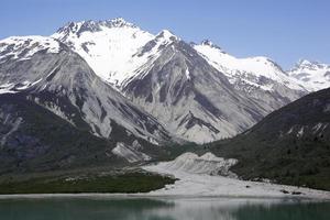 glaciär bukt nationell parkera landskap med bergen foto