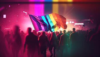 HBTQ gemenskap stolthet bakgrund illustration, regnbåge flagga färger. generativ ai foto