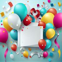 levande Lycklig födelsedag färgrik bakgrund med ballonger. generativ ai foto