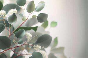 realistisk bröllop eukalyptus blommig. illustration generativ ai foto
