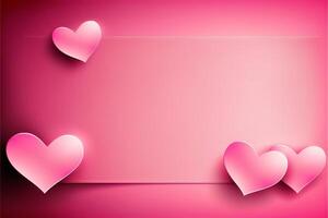 rosa hjärtan mönstrad på rosa bakgrund, hjärtans dag. generativ ai foto