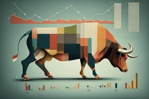 tjur över diagram och grafer. ai genererad foto