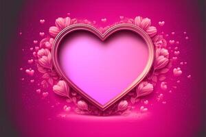 rosa hjärtan mönstrad på rosa bakgrund, hjärtans dag. generativ ai foto