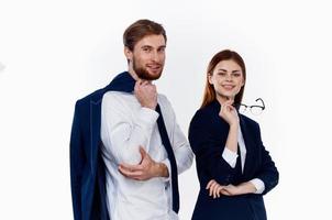 företag man och kvinna i kontor chef kostym yrkesverksamma foto