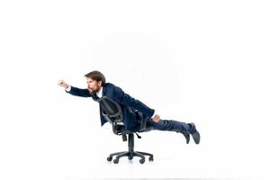 företag man Sammanträde i en stol kontor chef kostym foto