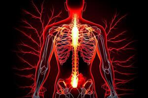 mänsklig nervös systemet illustration generativ ai foto
