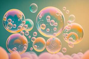 pastell tvål bubblor bakgrund generativ ai foto