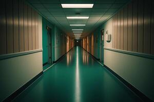 tömma sjukhus korridor generativ ai foto