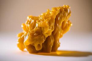 gyllene bit smält cannabis vax harts närbild generativ ai foto