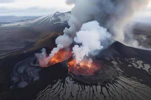 vulkan utbrott i island antenn se foto