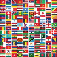 sömlös bakgrund med några av värld flaggor foto
