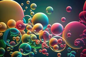 färgrik bubblor bakgrund. ai genererad foto