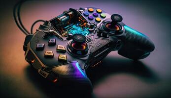 cyberpunk gaming kontrollant joystick, gamepad illustration foto