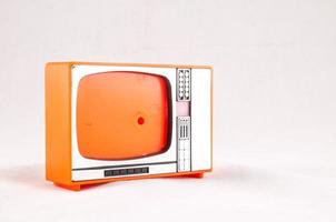 gammal orange TV foto