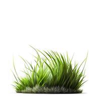 grön gräs på de vit bakgrund, skapas med generativ ai foto