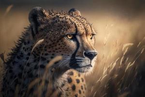 porträtt av en ung leopard porträtt - ai foto