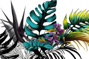 sömlös mönster bakgrund design med färgrik blommor för vår. illustration design förbi generativ ai. foto