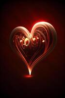 hjärta symbol i röd Färg skapas med generativ ai teknologi foto