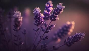 skön lavendel- växt bild generativ ai foto
