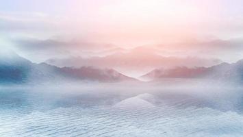 kinesisk stil bläck målning tycka om landskap naturlig landskap. panorama av bergen i dimma. panorama- se av de berg. foto