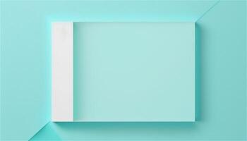 pastell blå tömma papper textur bakgrund mall, baner för reklam. rektangulär geometrisk former. kopia Plats. Plats för text. ai genererad. foto