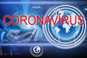 medicinsk teknologi begrepp. läkare arbetssätt med infektiös läkare examen och undersökning för ny coronavirus 2019 ncov med vr ikon smart stad data foto